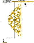 Split monogram ornamental Baroque embroidery design - 5 sizes