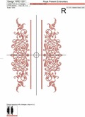 Split monogram ornamental border embroidery design - 4 sizes