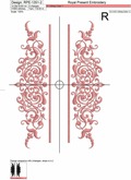 Split monogram ornamental border embroidery design - 4 sizes