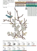 Spring Bird on a cherry branch Set - 4 sizes