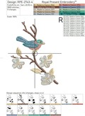 Spring Bird on a cherry branch Set - 4 sizes