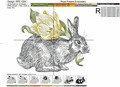 Spring Bunny holding a tulip machine Embroidery Design - 3 sizes
