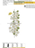 Spring Flowers with Butterflies Machine Embroidery Design - 3 sizes