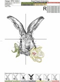 Spring Bunny Machine Embroidery Design - 4 sizes
