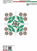 Square Floral Machine Embroidery Pattern - 2 sizes