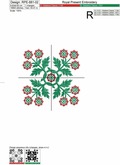 Square Floral Machine Embroidery Pattern - 2 sizes