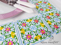 Square Floral Ottoman machine embroidery design