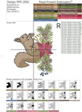 Squirrel with Poinsettia machine embroidery design - 3 sizes