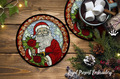 Stained Glass Santa cup coaster ITH in 4 sizes