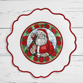 Stained Glass Santa ITH placemat in 4 sizes