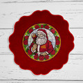 Stained Glass Santa ITH placemat in 4 sizes