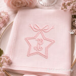 Star Monogram Frame with 3D Bow Machine Embroidery Design