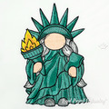 Statue Of Liberty Gnome Machine Embroidery Design - 4 sizes