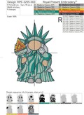 Statue Of Liberty Gnome Machine Embroidery Design - 4 sizes