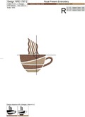 Stylized coffee cup Machine Embroidery Design