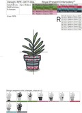 Succulents in a Pot Machine Embroidery Designs - 4 sizes