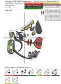 Sugar Skull Face Mask with earrings Machine Embroidery design - 2 sizes
