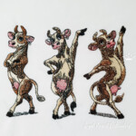 Three dancing cows - 4 sizes