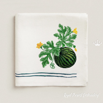 Motif de broderie machine Ornate Watermelon - 4 tailles