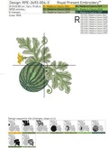 Summer Watermelon Machine Embroidery Design - 3 sizes