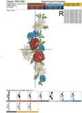 Summer bouquet border Machine Embroidery Design - 5 sizes