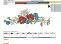 Summer bouquet border Machine Embroidery Design - 5 sizes