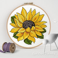 Sunflower Cross-stitch Machine Embroidery Design