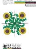 Sunflower Ornament Machine Embroidery Design