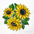 Sunflowers Cross-stitch Machine Embroidery Design