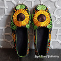 Sunflowers Espadrilles Machine Embroidery Pattern - 4 sizes