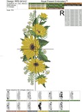 Sunflowers Garland Machine Embroidery Design - 5 sizes