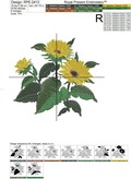 Sunflowers Machine Embroidery Design - 2 sizes