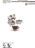Сup of coffee Machine Embroidery Design - 3 sizes