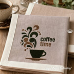 Cup of Coffee with Text Machine Embroidery Design - 3 sizes