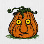 Small Surprised Pumpkin Machine Embroidery Design - 4 sizes