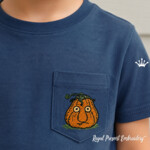 Small Surprised Pumpkin Machine Embroidery Design - 4 sizes