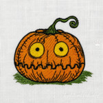 Small Scared Pumpkin Machine Embroidery Design - 4 Sizes