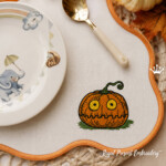 Small Scared Pumpkin Machine Embroidery Design - 4 Sizes