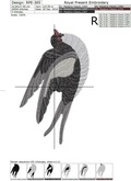 Swallow Machine Embroidery Design  - 2 sizes