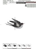 Swallow Machine Embroidery Design  - 2 sizes