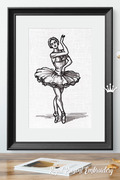 Durer's style Graceful Ballerina - 7 sizes