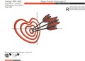 Target heart Machine embroidery design - 2 sizes