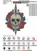 Tattoo Skull Machine Embroidery Design