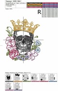 Tattoo vintage Skull Machine Embroidery Design - 2 sizes