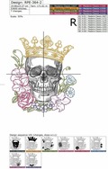 Tattoo vintage Skull Machine Embroidery Design - 2 sizes