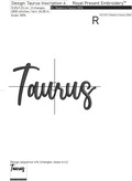 Taurus zodiac sign Machine Embroidery Design - 6 sizes