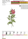 Tea Roses Machine Embroidery Designs - 3 sizes