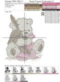 Teddy-Bear Cross-Stitch Machine Embroidery Design - 2 sizes
