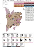 Large Teddy Bear Girl Fairy machine embroidery design - 4 sizes