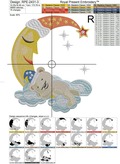Teddy Bear sleeps Machine Embroidery Design - 5 sizes